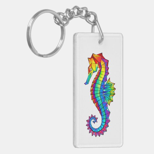Rainbow Polygonal Seahorse Sleutelhanger (Voorkant Links)