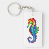 Rainbow Polygonal Seahorse Sleutelhanger (Voorkant)