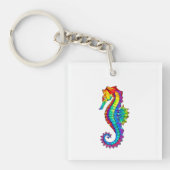 Rainbow Polygonal Seahorse Sleutelhanger (Voorkant)