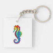 Rainbow Polygonal Seahorse Sleutelhanger (Achterkant)