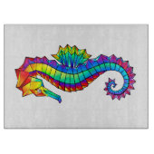 Rainbow Polygonal Seahorse Snijplank (Voorkant)