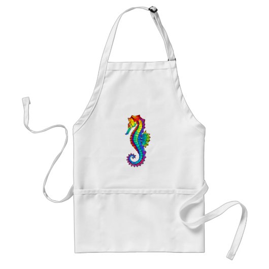 Rainbow Polygonal Seahorse Standaard Schort (Voorkant)