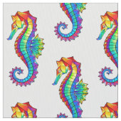 Rainbow Polygonal Seahorse Stof (Close Up)