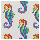 Rainbow Polygonal Seahorse Stof (Close Up)