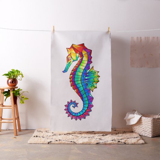 Rainbow Polygonal Seahorse Stof (Voorbeeld)