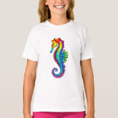 Rainbow Polygonal Seahorse T-shirt (Voorkant)