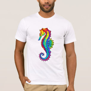 Rainbow Polygonal Seahorse T-shirt