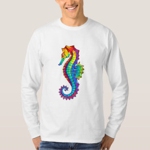 Rainbow Polygonal Seahorse T-shirt