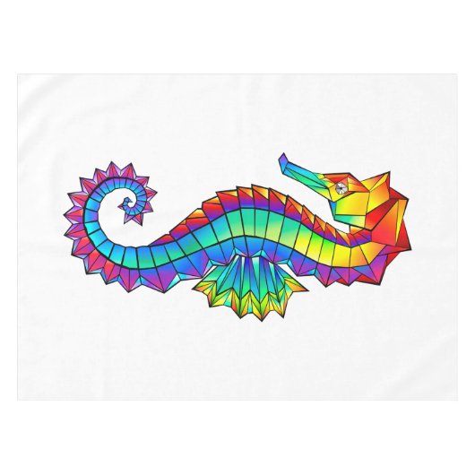 Rainbow Polygonal Seahorse Tafelkleed (Voorkant (Horizontaal))