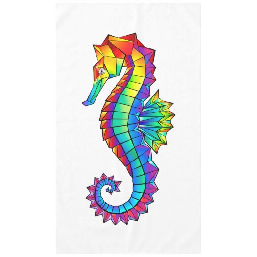 Rainbow Polygonal Seahorse Tafelkleed (Voorkant)