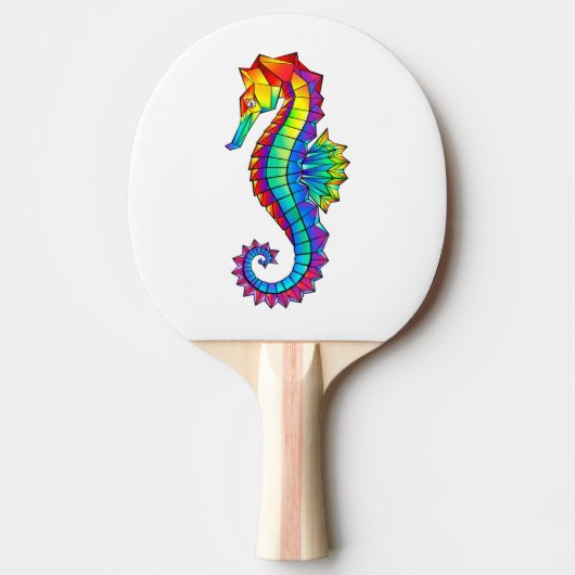 Rainbow Polygonal Seahorse Tafeltennisbatje (Voorkant)