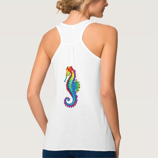 Rainbow Polygonal Seahorse Tanktop (Achterkant)