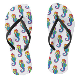 Rainbow Polygonal Seahorse Teenslippers