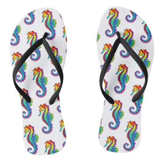 Rainbow Polygonal Seahorse Teenslippers (Voetbed)