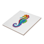 Rainbow Polygonal Seahorse Tegeltje (Zijkant)