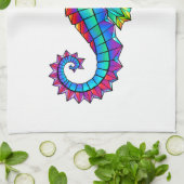 Rainbow Polygonal Seahorse Theedoek (Gevouwen)