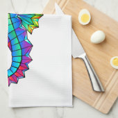 Rainbow Polygonal Seahorse Theedoek (Quarter Fold)
