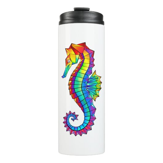 Rainbow Polygonal Seahorse Thermosbeker (Voorkant)