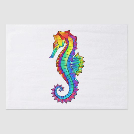 Rainbow Polygonal Seahorse Tissuepapier (Voorkant)