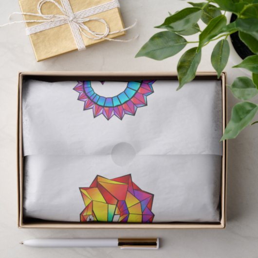 Rainbow Polygonal Seahorse Tissuepapier (Geschenk)