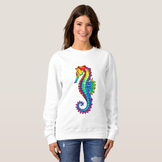 Rainbow Polygonal Seahorse Trui (Voorkant volledig)