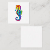Rainbow Polygonal Seahorse Vierkante Visitekaartje (Voorkant / Achterkant)