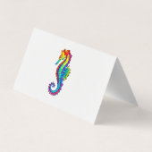 Rainbow Polygonal Seahorse Visitekaartje (Achterkant)