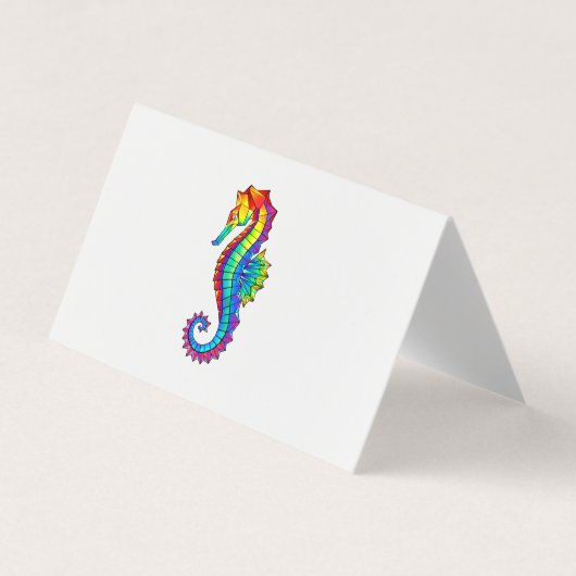 Rainbow Polygonal Seahorse Visitekaartje (Voorkant)