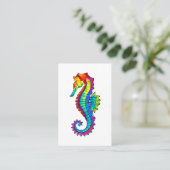 Rainbow Polygonal Seahorse Visitekaartje (Staand voorkant)