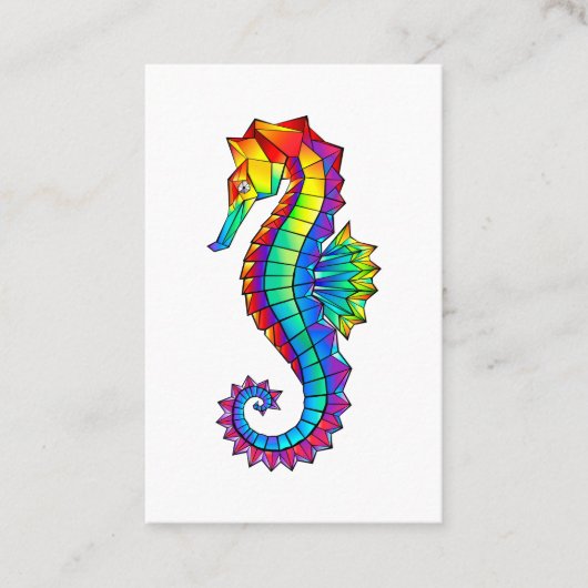 Rainbow Polygonal Seahorse Visitekaartje (Voorkant)