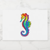 Rainbow Polygonal Seahorse Voedselcontainer Etiket (Enkel label)