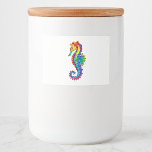 Rainbow Polygonal Seahorse Voedselcontainer Etiket