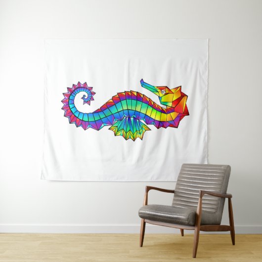 Rainbow Polygonal Seahorse Wandkleed (In Situ (horizontaal))