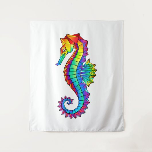 Rainbow Polygonal Seahorse Wandkleed (Voorkant)