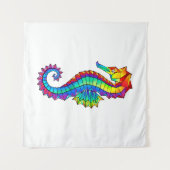 Rainbow Polygonal Seahorse Wandkleed (Voorkant (horizontaal))