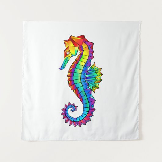 Rainbow Polygonal Seahorse Wandkleed (Voorkant)