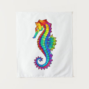Rainbow Polygonal Seahorse Wandkleed