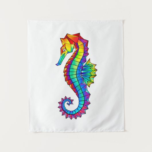 Rainbow Polygonal Seahorse Wandkleed (Voorkant)