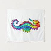 Rainbow Polygonal Seahorse Wandkleed (Voorkant (horizontaal))