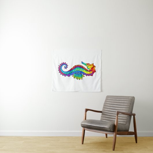 Rainbow Polygonal Seahorse Wandkleed (In Situ (horizontaal))