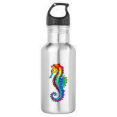 Rainbow Polygonal Seahorse Waterfles (Voorkant)