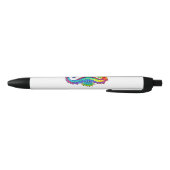 Rainbow Polygonal Seahorse Zwarte Inkt Pen (Bodem)