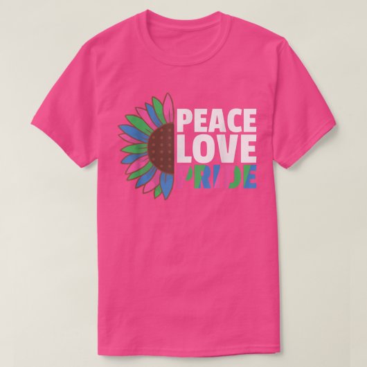 Rainbow Polyseual Flag Pride Lgbtq Sunflower  T-shirt (Design voorkant)