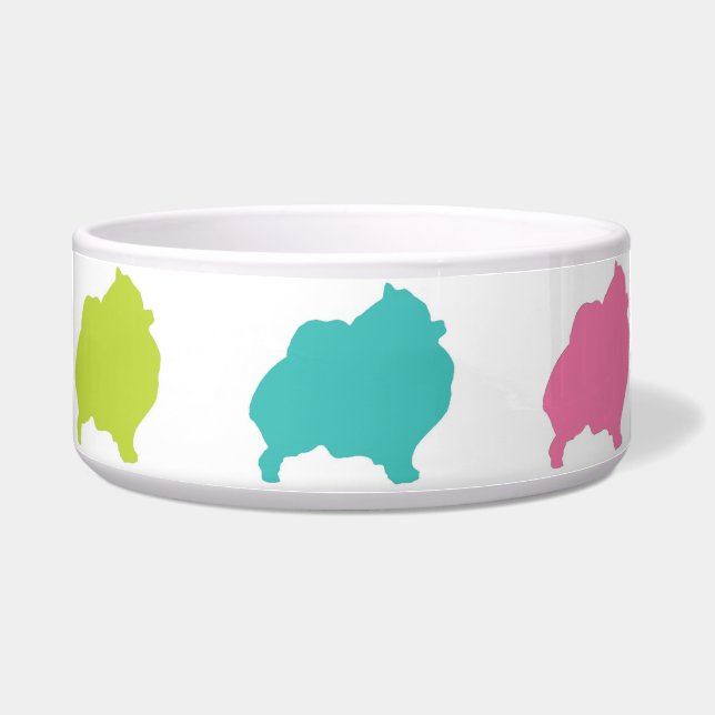 Rainbow Pomeranian bowl Voerbakje (Voorkant)