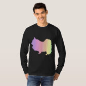 Rainbow Pomeranian Dog Outline T-shirt (Voorkant volledig)