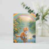 Rainbow Pond Kitten Briefkaart (Staand voorkant)