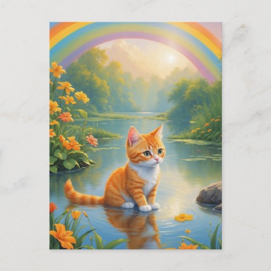 Rainbow Pond Kitten Briefkaart (Voorkant)