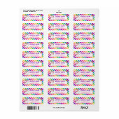 Rainbow Pony Unicorn Birthday Return Label (Full Sheet)