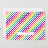 Rainbow Pony Unicorn Verjaardagsfeestje Uitnodigin Kaart (Achterkant)