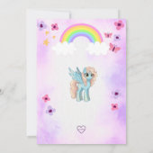 Rainbow Pony verjaardagsfeestje Kaart (Achterkant)